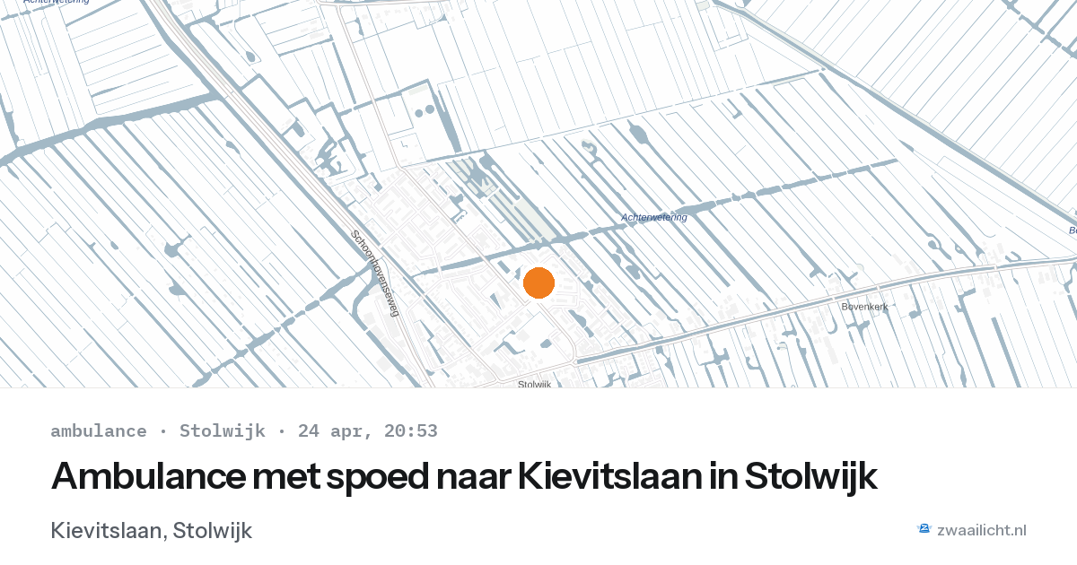 Ambulance met spoed naar Kievitslaan in Stolwijk — 24 apr 2026