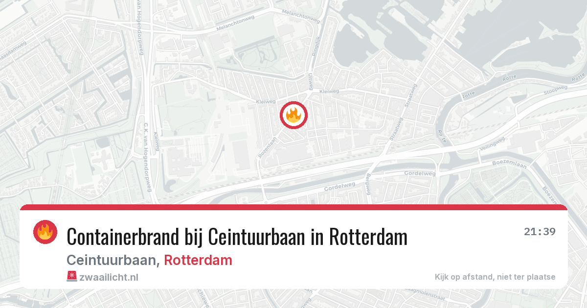Containerbrand bij Ceintuurbaan in Rotterdam — 7 jun 2026