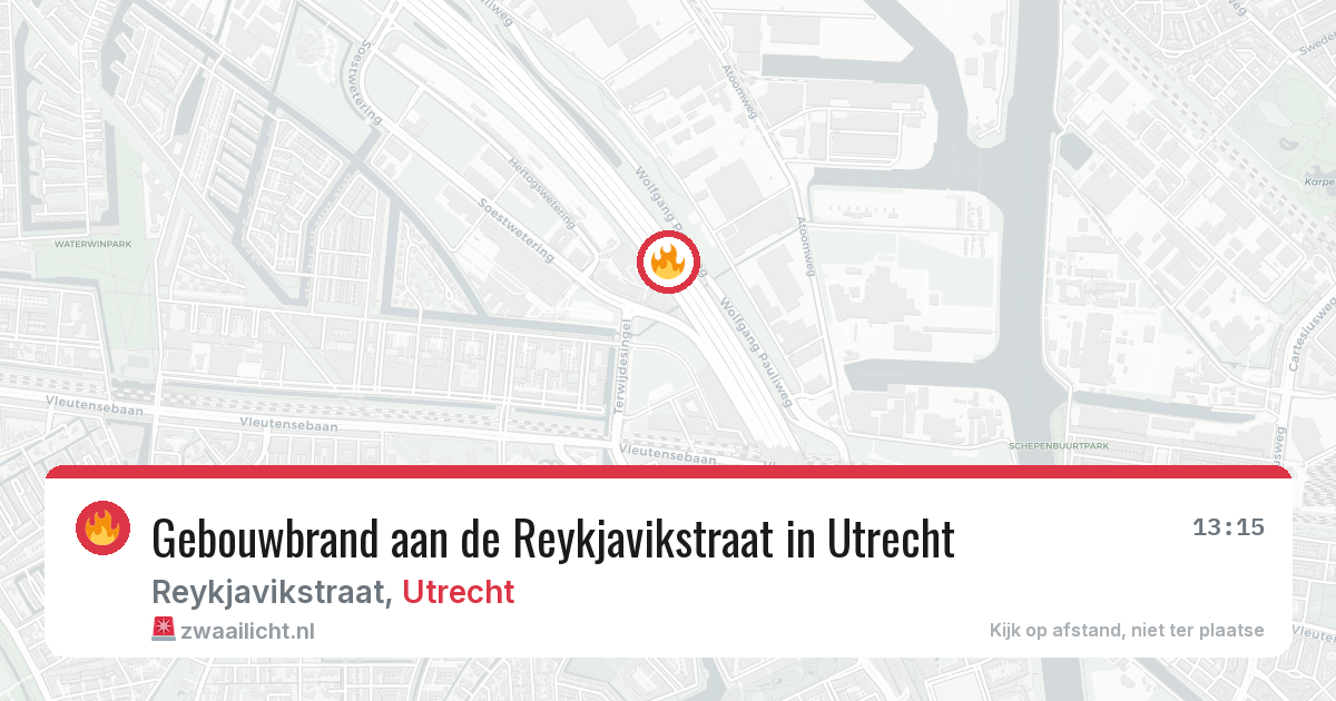 Gebouwbrand aan de Reykjavikstraat in Utrecht — 30 jul 2026
