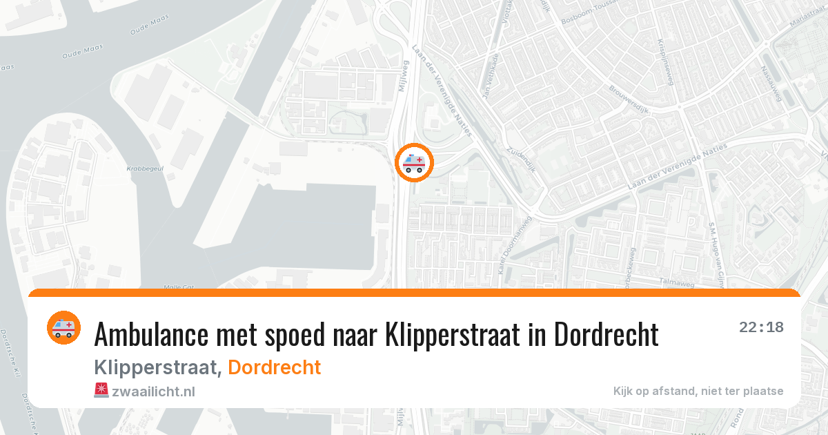 Ambulance met spoed naar Klipperstraat in Dordrecht — 20 jan 2026