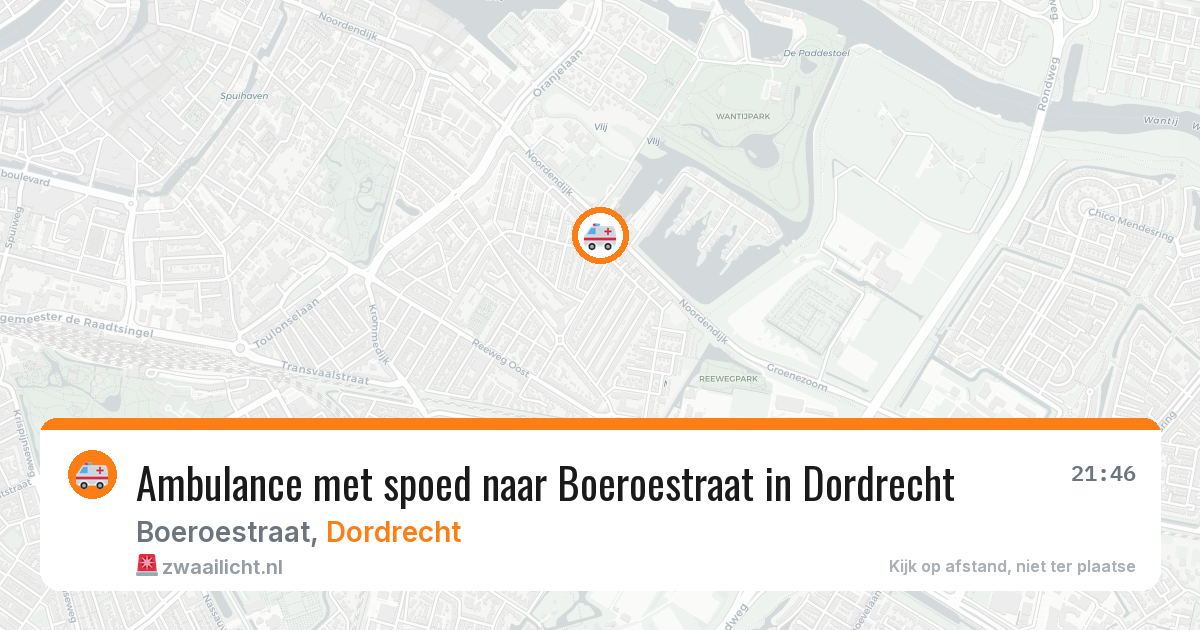 Ambulance met spoed naar Boeroestraat in Dordrecht — 8 jul 2026