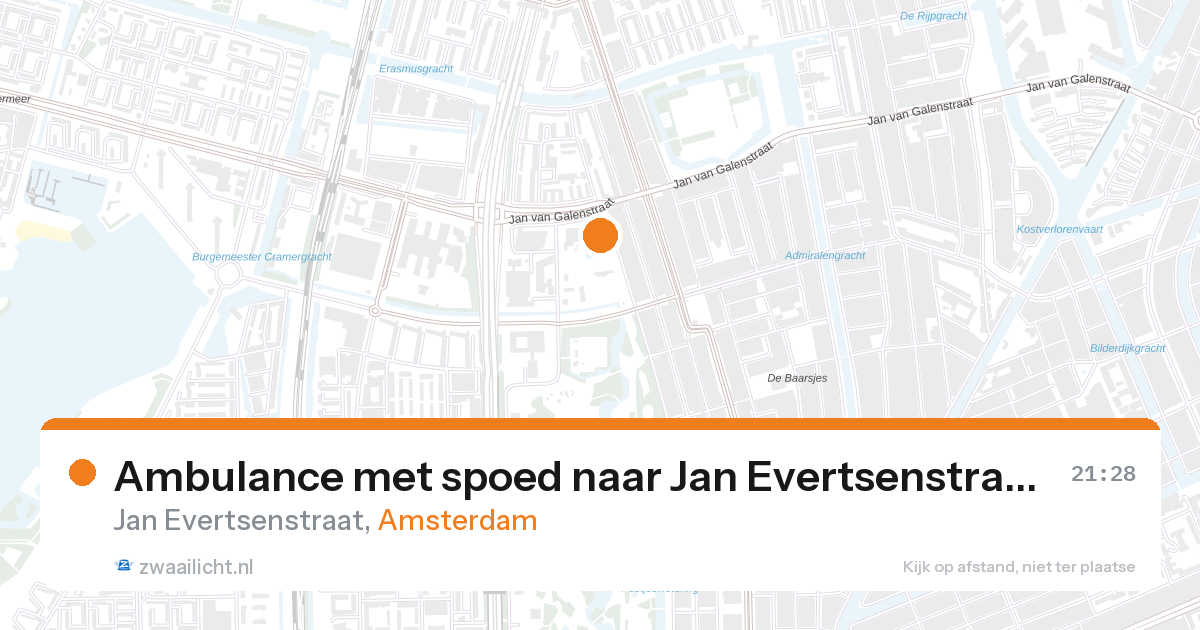 Ambulance met spoed naar Jan Evertsenstraat in Amsterdam — 27 aug 2026
