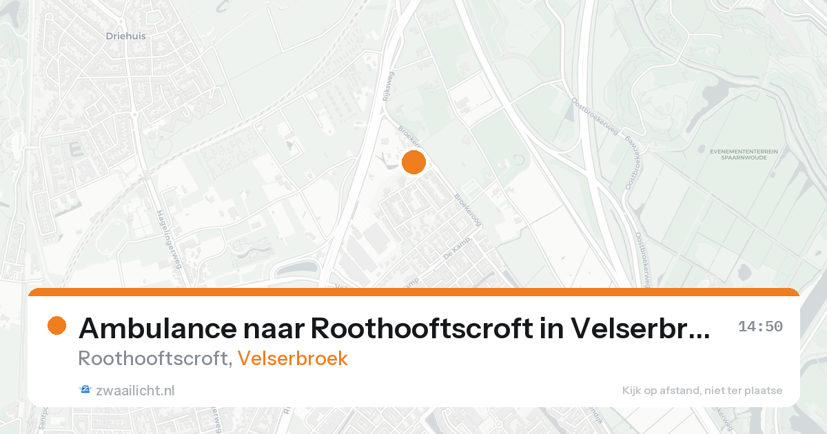 Ambulance naar Roothooftscroft in Velserbroek — 14 aug 2026
