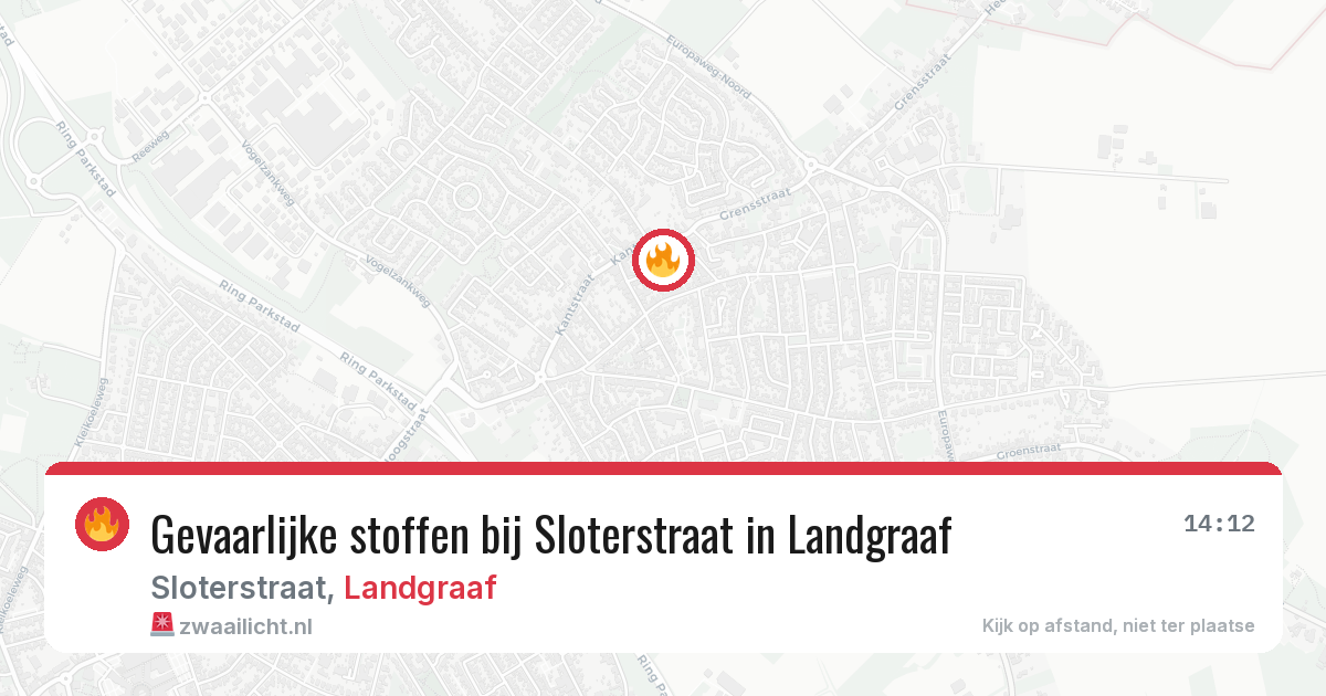 Gevaarlijke stoffen bij Sloterstraat in Landgraaf — 31 mei 2026