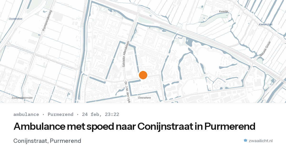 Ambulance met spoed naar Conijnstraat in Purmerend — 24 feb 2026