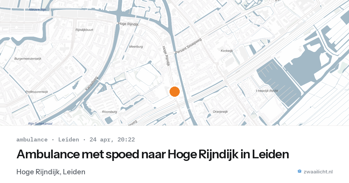 Ambulance met spoed naar Hoge Rijndijk in Leiden — 24 apr 2026