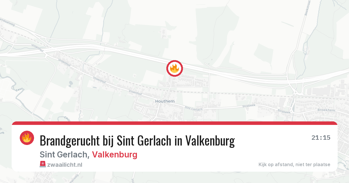 Brandgerucht bij Sint Gerlach in Valkenburg — 21 mei 2026