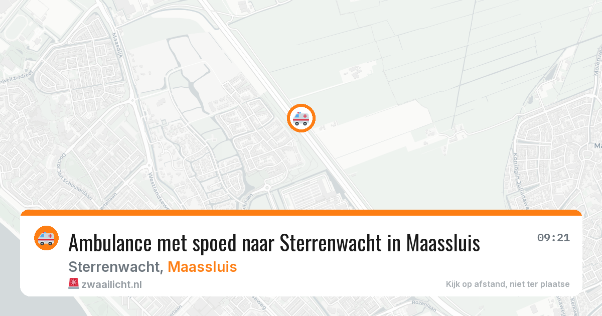 Ambulance met spoed naar Sterrenwacht in Maassluis — 13 jul 2026