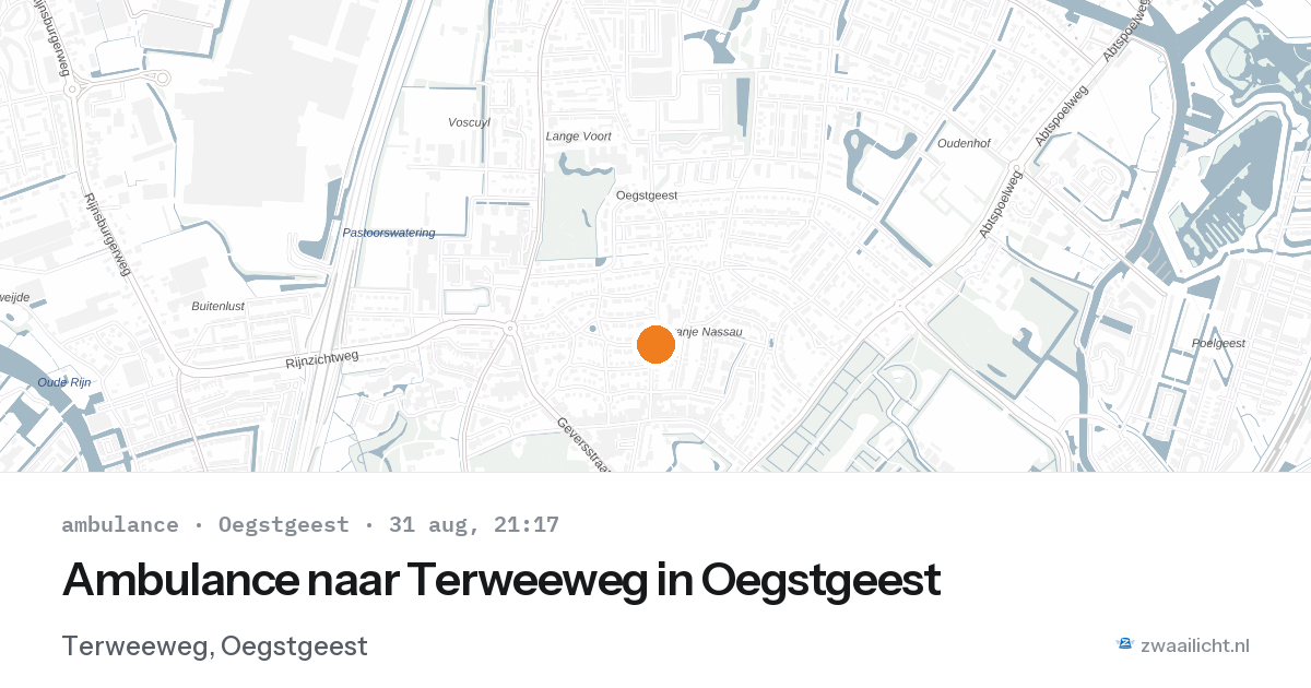 Ambulance naar Terweeweg in Oegstgeest — 31 aug 2026
