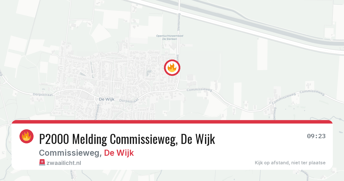 P2000 Melding Commissieweg, De Wijk — 6 aug 2026