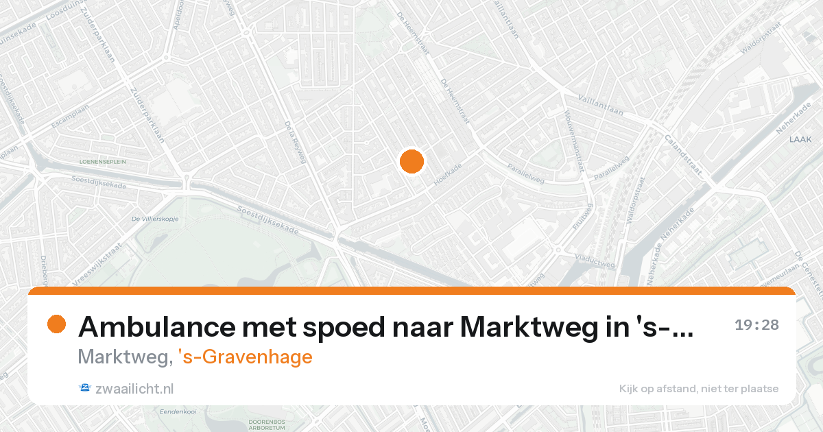 Ambulance met spoed naar Marktweg in 's-Gravenhage — 17 aug 2026
