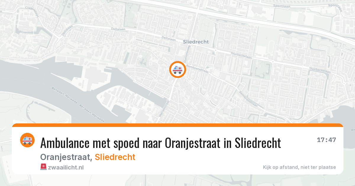 Ambulance met spoed naar Oranjestraat in Sliedrecht — 12 feb 2026