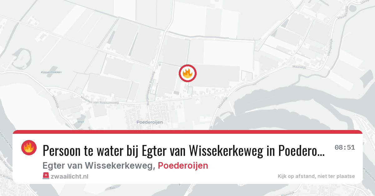 Persoon te water bij Egter van Wissekerkeweg in Poederoijen — 8 jun 2026
