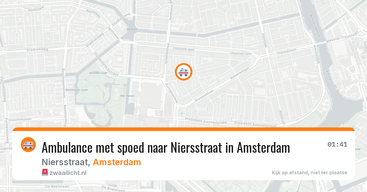 Ambulance met spoed naar Niersstraat in Amsterdam — 1 aug 2026
