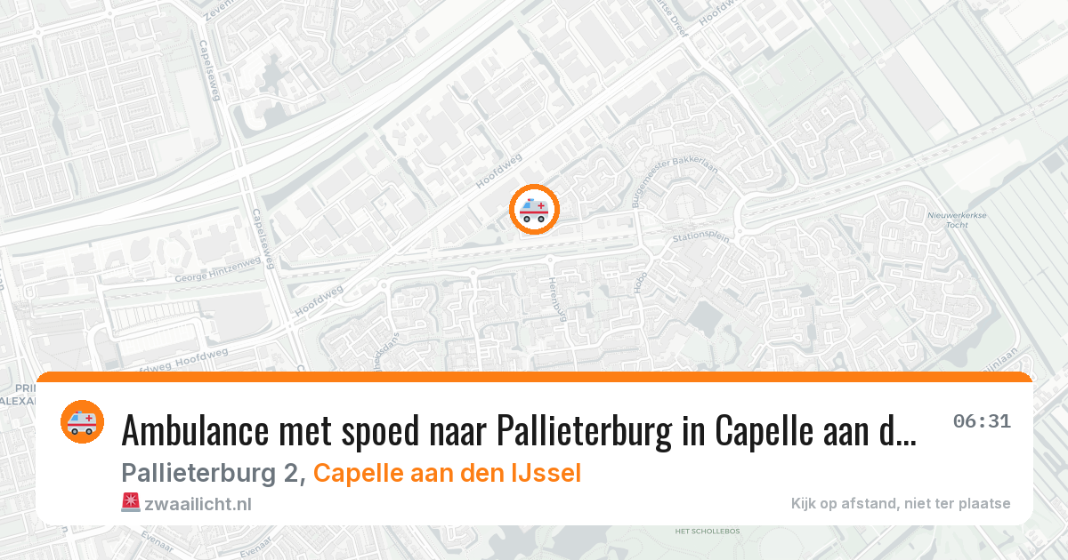 Ambulance met spoed naar Pallieterburg in Capelle aan den IJssel — 10 jun 2026