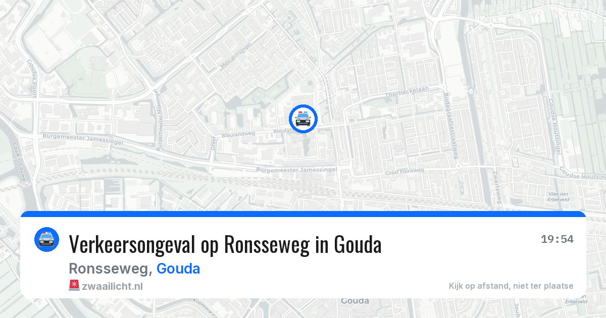 Verkeersongeval op Ronsseweg in Gouda — 11 aug 2026