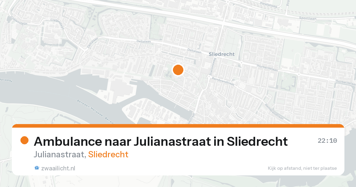 Ambulance naar Julianastraat in Sliedrecht — 22 aug 2026