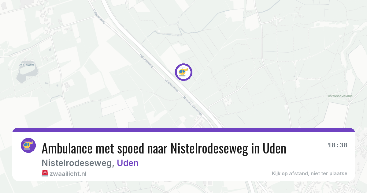 Ambulance met spoed naar Nistelrodeseweg in Uden — 26 jun 2026
