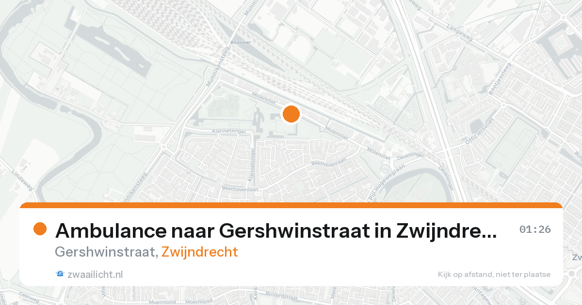 Ambulance naar Gershwinstraat in Zwijndrecht — 16 aug 2026