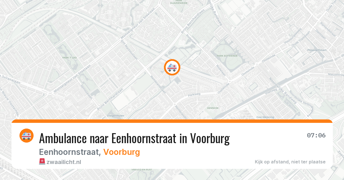 Ambulance naar Eenhoornstraat in Voorburg — 2 jun 2026