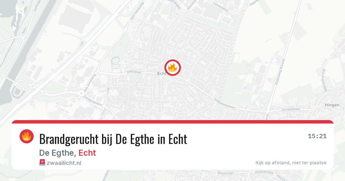 Brandgerucht bij De Egthe in Echt — 20 mrt 2026