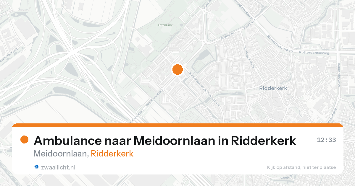 Ambulance naar Meidoornlaan in Ridderkerk — 8 jul 2026