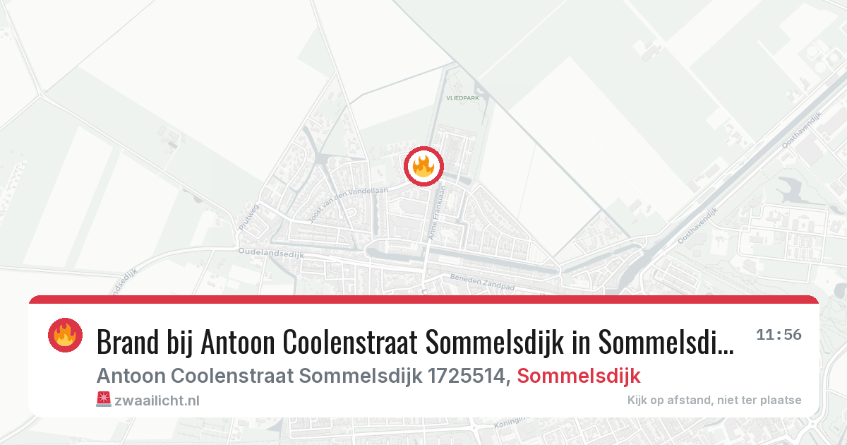 Brand bij Antoon Coolenstraat Sommelsdijk in Sommelsdijk — 19 mrt 2026