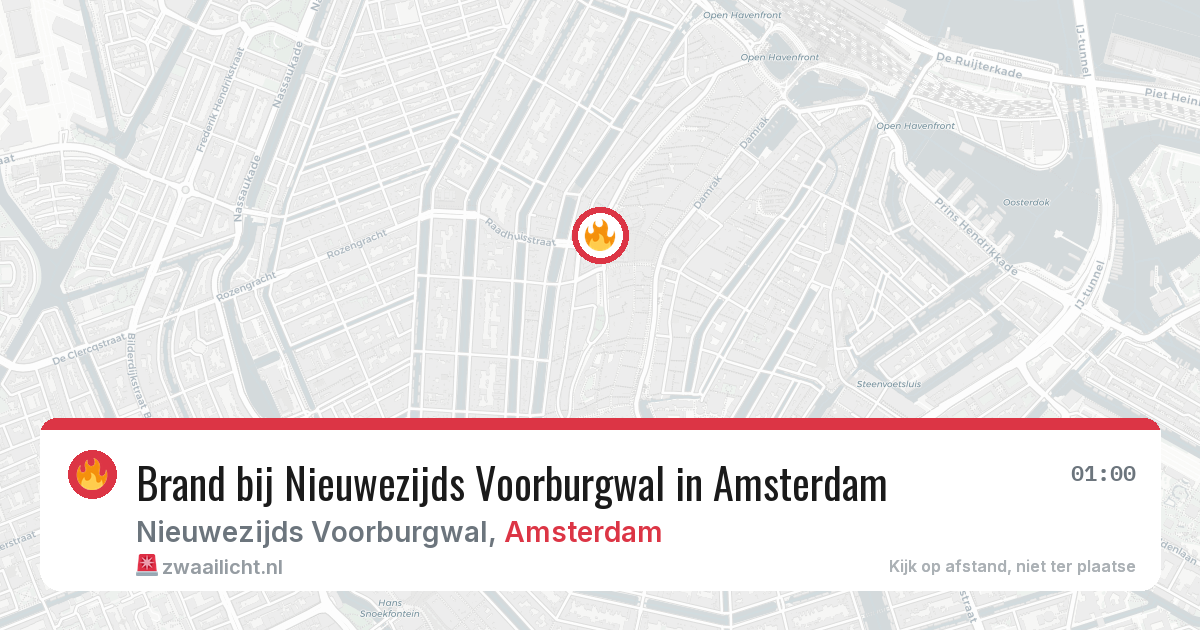 Brand bij Nieuwezijds Voorburgwal in Amsterdam — 29 mei 2026
