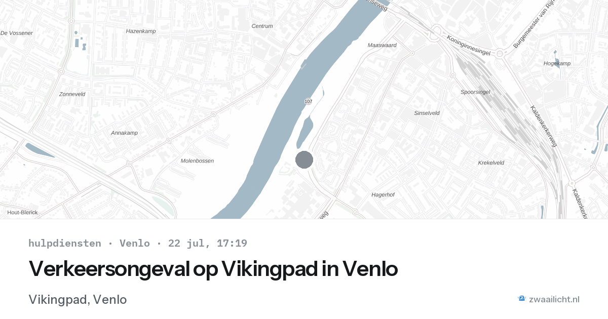 Verkeersongeval op Vikingpad in Venlo — 22 jul 2026