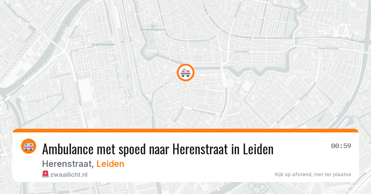 Ambulance met spoed naar Herenstraat in Leiden — 12 aug 2026
