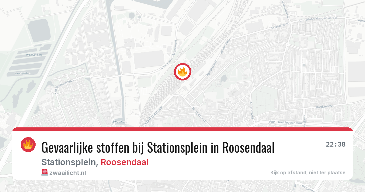 Gevaarlijke stoffen bij Stationsplein in Roosendaal — 15 mei 2026