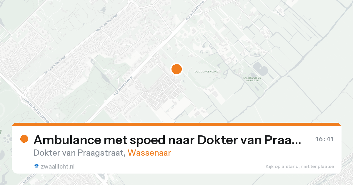 Ambulance met spoed naar Dokter van Praagstraat in Wassenaar — 4 mei 2026