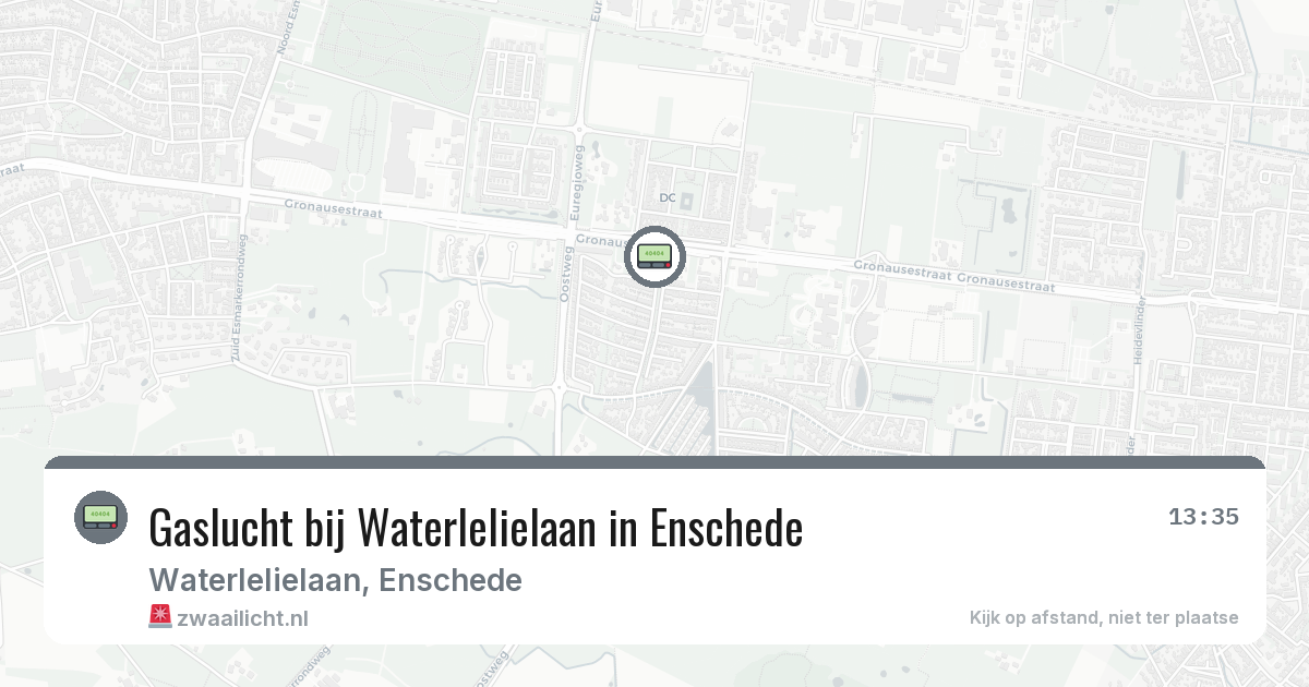 Gaslucht bij Waterlelielaan in Enschede — 4 jul 2026