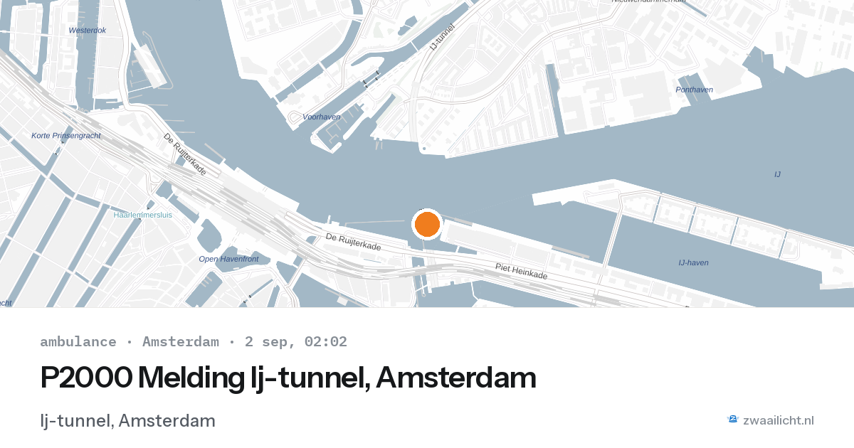 P2000 Melding Ij-tunnel, Amsterdam — 2 sep 2026