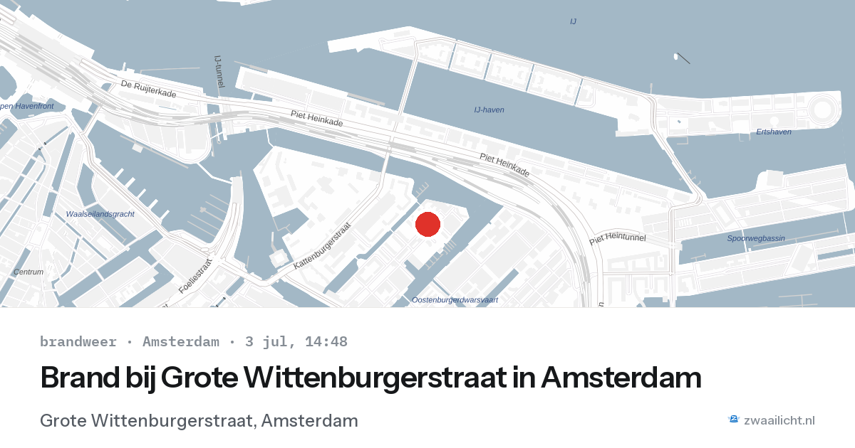 Brand bij Grote Wittenburgerstraat in Amsterdam — 3 jul 2026