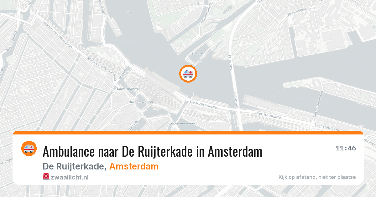 Ambulance naar De Ruijterkade in Amsterdam — 8 mei 2026