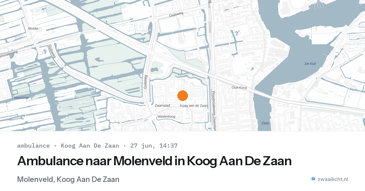 Ambulance naar Molenveld in Koog Aan De Zaan — 27 jun 2026
