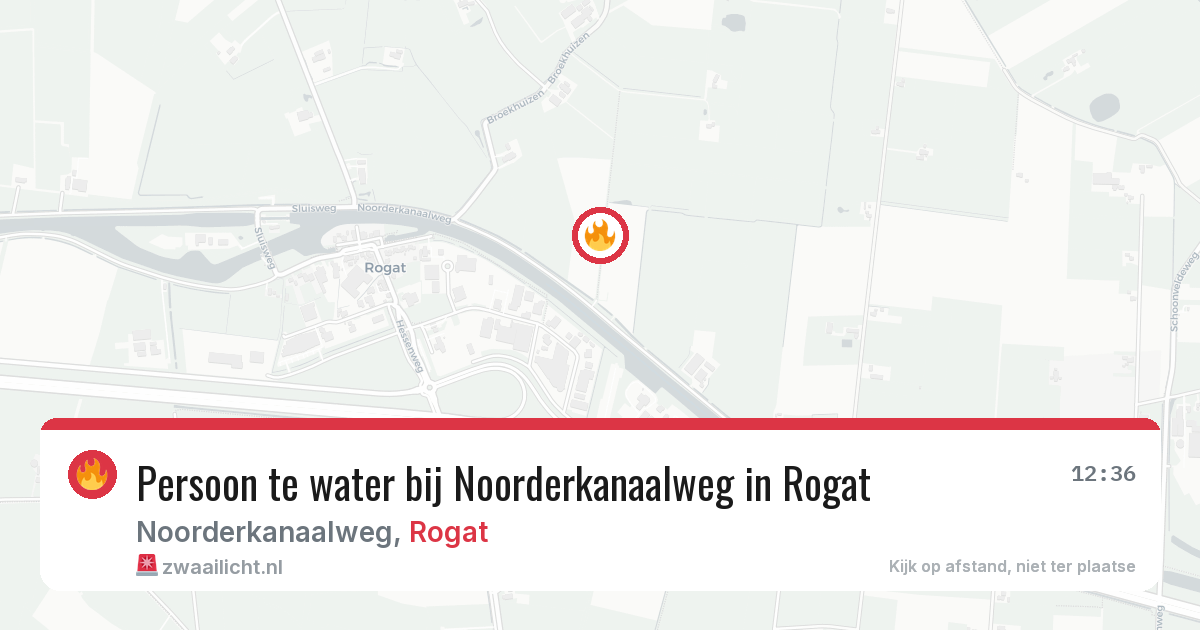Persoon te water bij Noorderkanaalweg in Rogat — 22 apr 2026