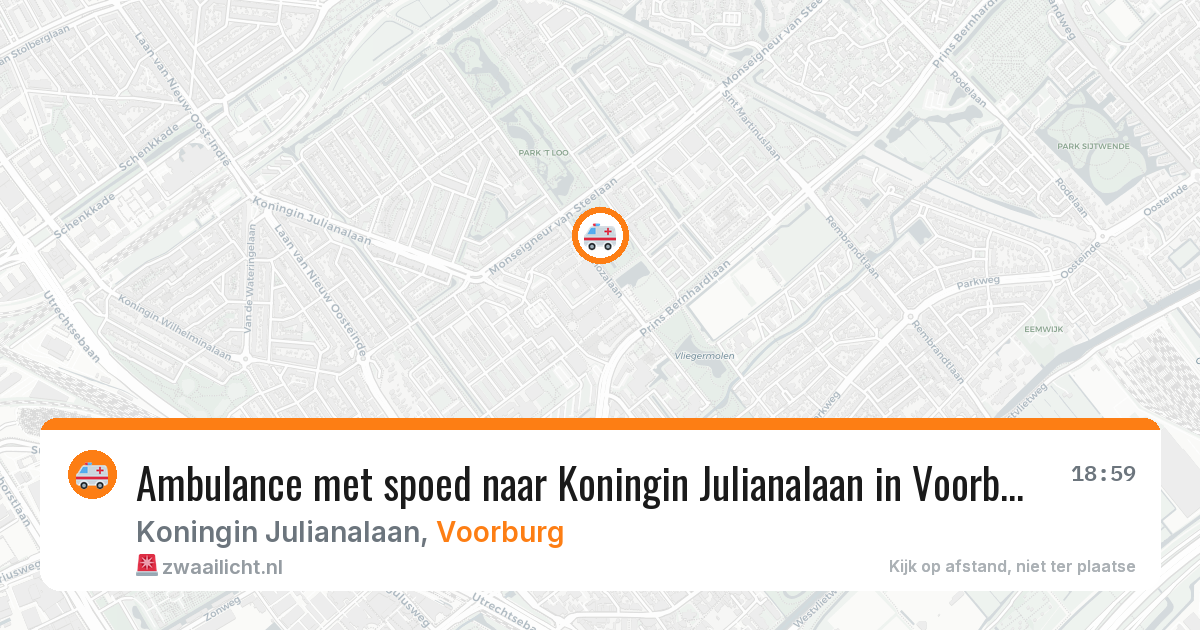 Ambulance met spoed naar Koningin Julianalaan in Voorburg — 21 mei 2026