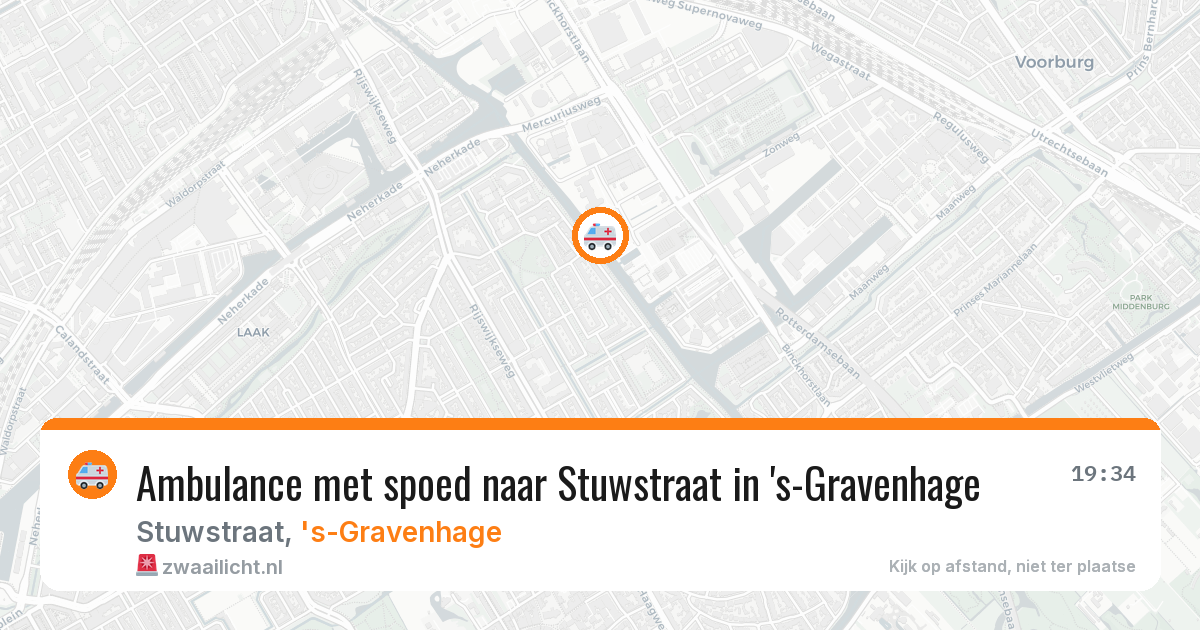 Ambulance met spoed naar Stuwstraat in 's-Gravenhage — 13 aug 2026