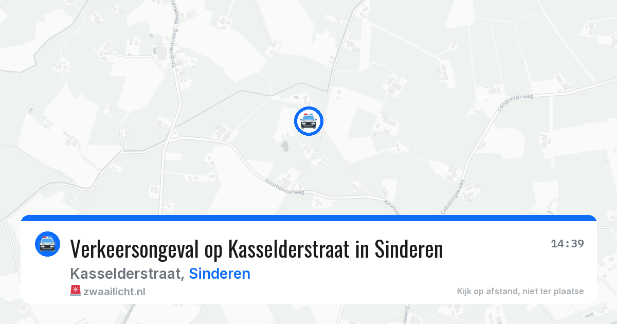Verkeersongeval op Kasselderstraat in Sinderen — 14 jun 2026