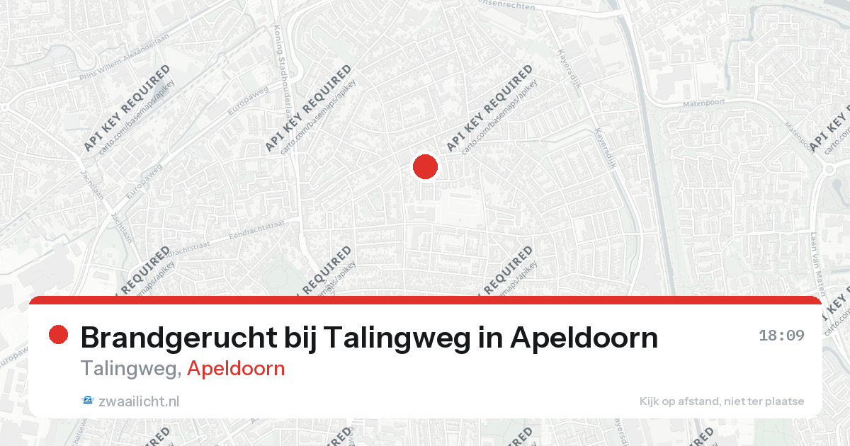 Brandgerucht bij Talingweg in Apeldoorn — 26 aug 2026