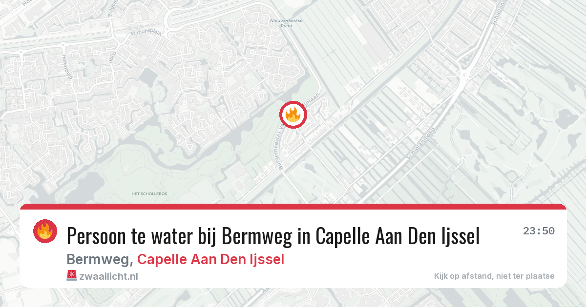 Persoon te water bij Bermweg in Capelle Aan Den Ijssel — 7 jun 2026