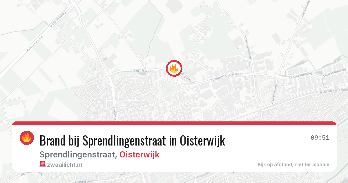 Brand bij Sprendlingenstraat in Oisterwijk — 7 jul 2026
