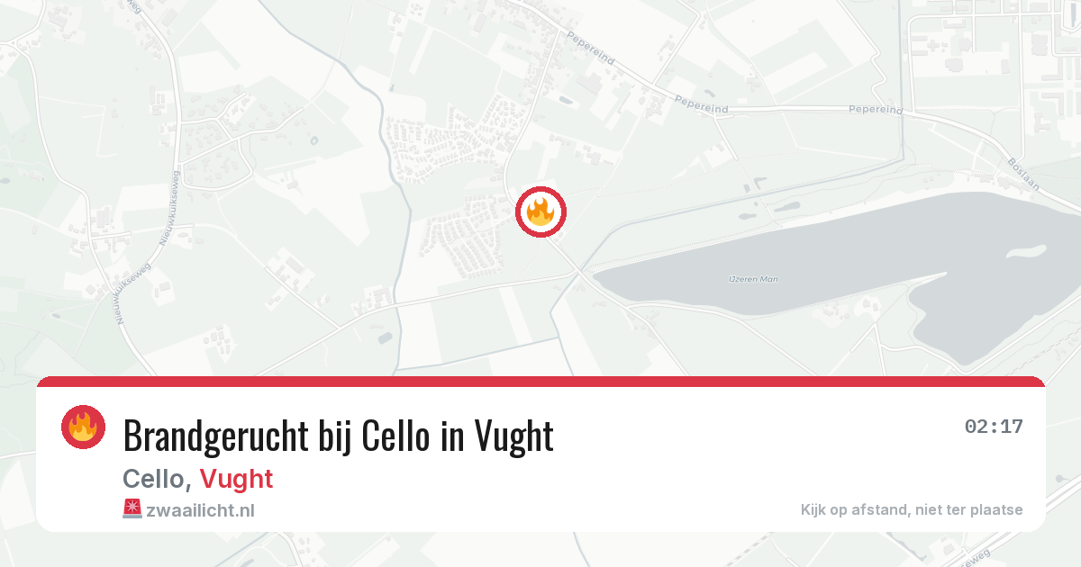 Brandgerucht bij Cello in Vught — 3 aug 2026