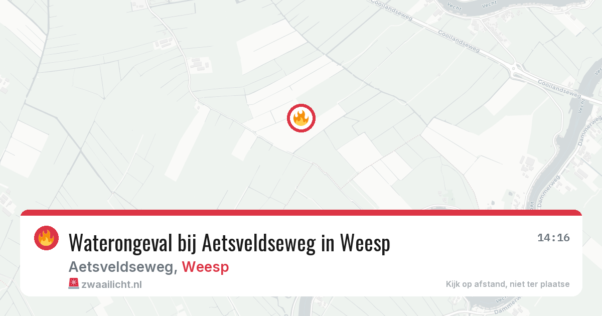 Waterongeval bij Aetsveldseweg in Weesp — 19 jul 2026