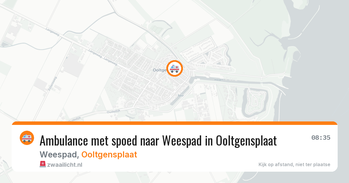 Ambulance met spoed naar Weespad in Ooltgensplaat — 22 mei 2026