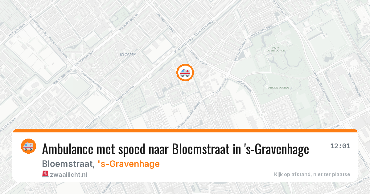 Ambulance met spoed naar Bloemstraat in 's-Gravenhage — 14 jun 2026