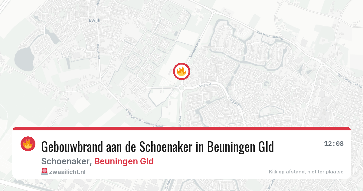 Gebouwbrand aan de Schoenaker in Beuningen Gld — 23 jun 2026