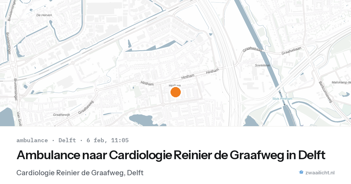Ambulance naar Cardiologie Reinier de Graafweg in Delft — 6 feb 2026